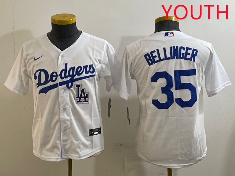 Youth Los Angeles Dodgers #35 Bellinger White Game 2025 Nike MLB Jersey style 2->youth mlb jersey->Youth Jersey